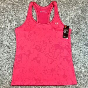 Under Armour HeatGear Tank Top Women M Pink Racerback Loose Fit Athleisure Gym